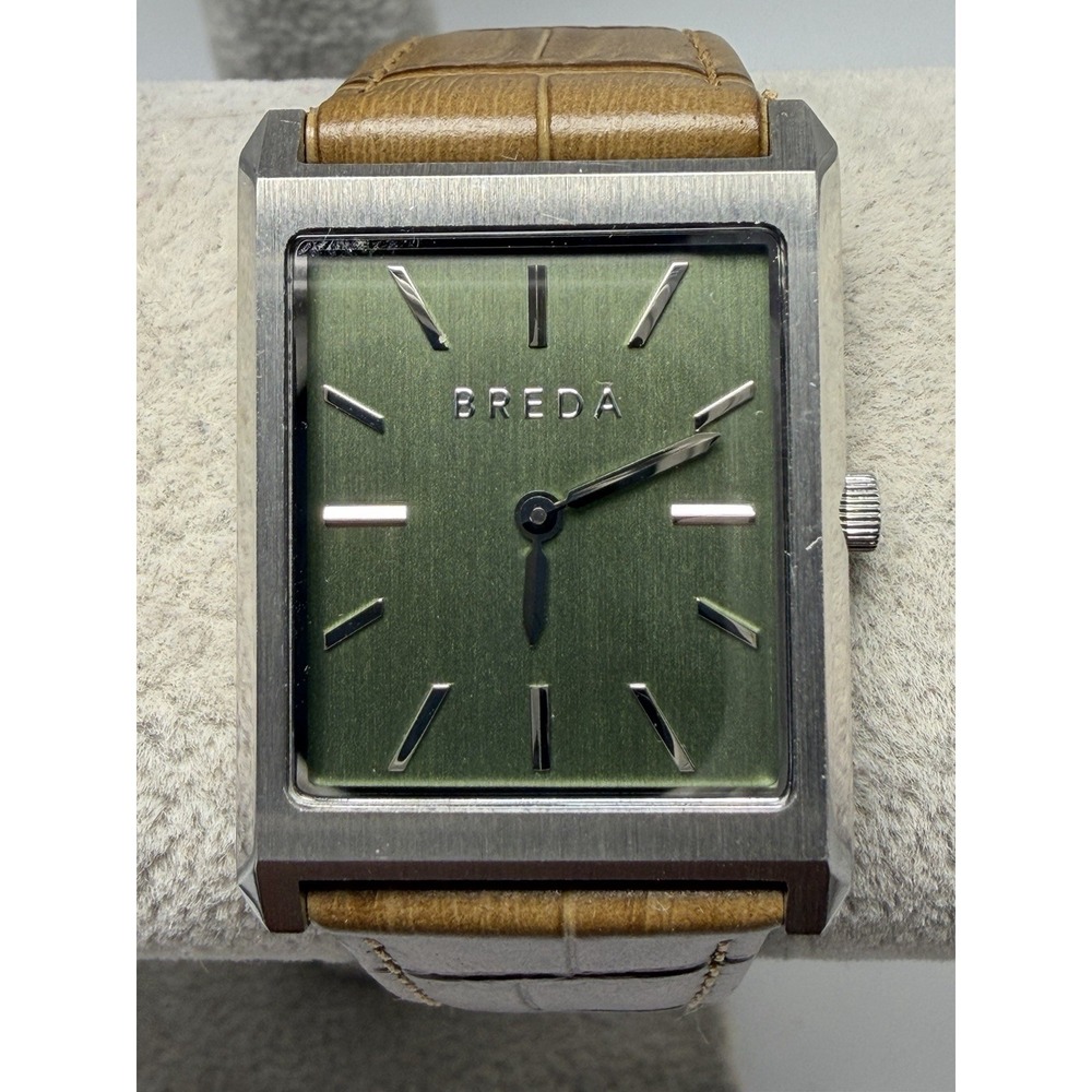 Breda‎ Virgil 1736J New Battery Unisex Tank Watch 26MM 7.75" Leather Band